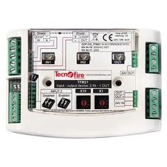 TECNOFIRE Címezhető bővítő modul, izolátoros, 2 bemenet, 1 kimenet