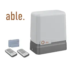 ABLE Kit Full KF SL SMALL 600 24 – Prémium tolókapu-nyitó szett 24V, 600 kg, vezérléssel + 433,92 MHz-es vevő, 2 db távirányító, infrasorompó, villogó