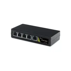 GENATA GNT-69P51G6 PoE switch Extender, beltéri, 4 darab 10/100/1000 Mbps PoE port, ebből 1 nagy teljesítményű (60 W) 1 darab 10/100/1000 Mbps uplink port