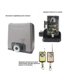 TIGERMAT TM-SL800 Kit_mag_ATX - tolókapu motor és vezérlés mágneses végálláskapcsolóval, 2db nagy hatótávú antennás ugrókódos távirányítóval max. 800kg kapu