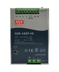 PULSAR SDR-480P-48 48V 480W 10A DIN sínre szerelhető IP20 tápegység fémházas
