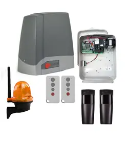 PROTECO Tolókapu mozgató szett, 500kg-os kapuig, 230V-os PROTECO motor, TECNO vezérléssel 2db 433MHz-es ugrókódos távirányítóval, infrasorompóval, villogóval