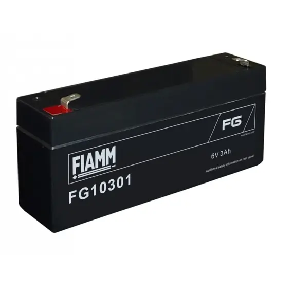 FIAMM FG10301, FIAMM prémium akkumulátor, 6V/3Ah, 0,6 kg, h: 134 sz: 33 m: 60mm