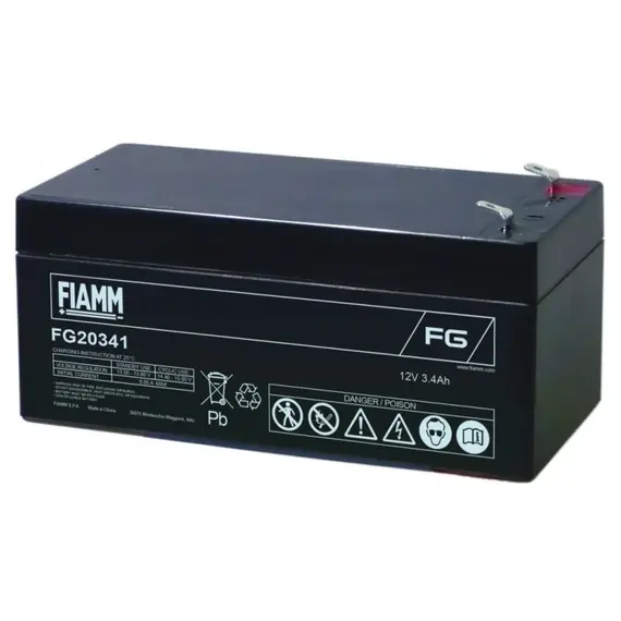 FIAMM FG20341, FIAMM prémium akkumulátor, 12V/3,4Ah, 1,3 kg, h: 134 sz: 65 m: 60mm