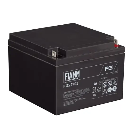 FIAMM FG22703, FIAMM prémium akkumulátor, 12V/27Ah, 8,7 kg, h: 166 sz: 175 m: 125mm