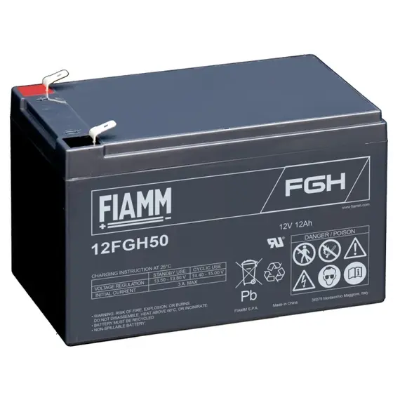 FIAMM 12FGH50, FIAMM prémium akkumulátor, 12V/12Ah, 3,9 kg, h: 151 sz: 98 m: 95mm
