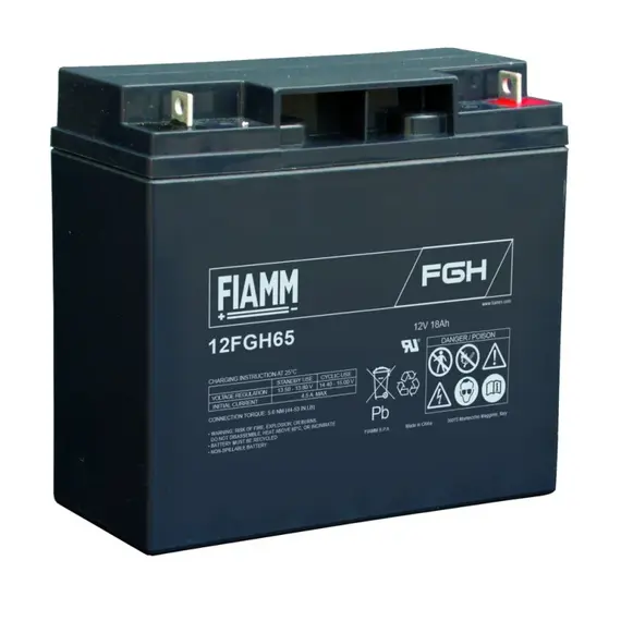 FIAMM 12FGH65, FIAMM prémium akkumulátor, 12V/18Ah, 5,6 kg, h: 181 sz: 76 m: 167mm