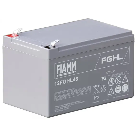 FIAMM prémium akkumulátor, 12V/12Ah, 4 kg, h: 151 sz: 98 m: 95mm, tervezett élettartam 10 év