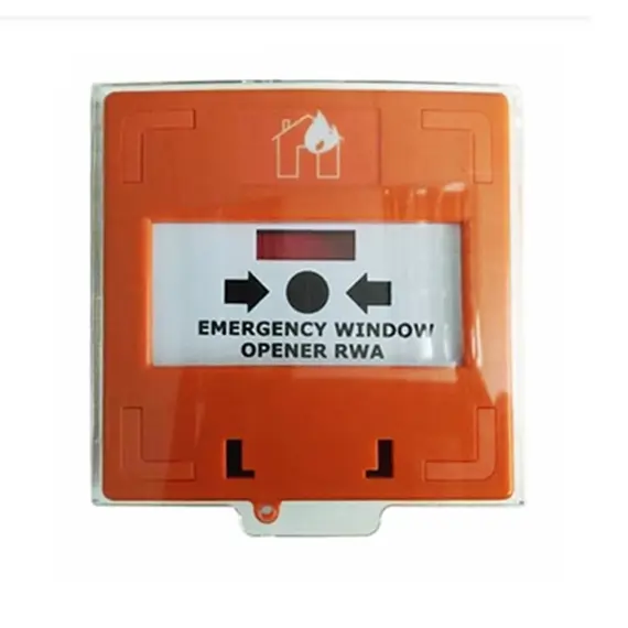 HONNOR SECURITY HS-EB-20C (Red) – Prémium, piros újraélesíthető, kézi jelzésadó, tűzjelző kapcsoló, védőfedéllel NO/NC/COM kimenettel, hangjelzéssel