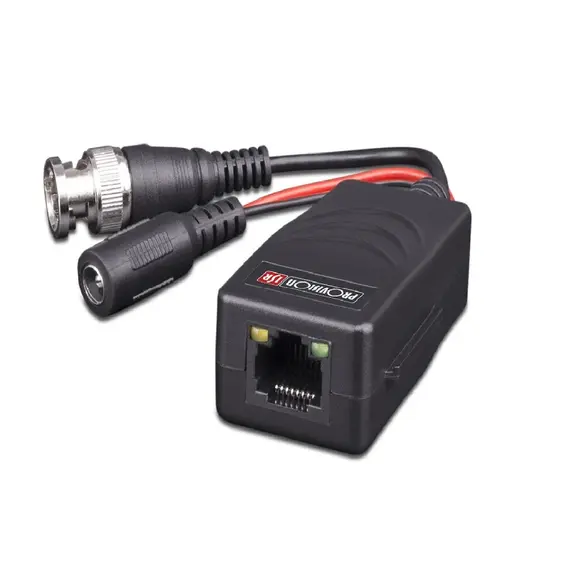 PROVISION-ISR Balun 5MP, 1 csatornás passzív koax-UTP csavartérpáras analóg nagy teljesítményű 12-36VDC HD videojel és tápfeszültség átalakító szett
