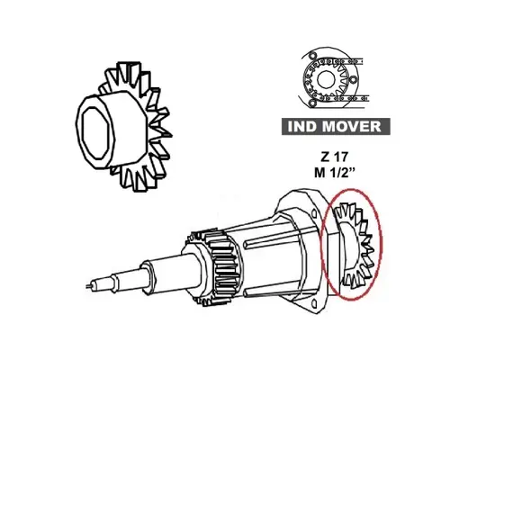 PROTECO Alkatrész, fogaskerék, 1/2 "-os Z17,  horganyzott
