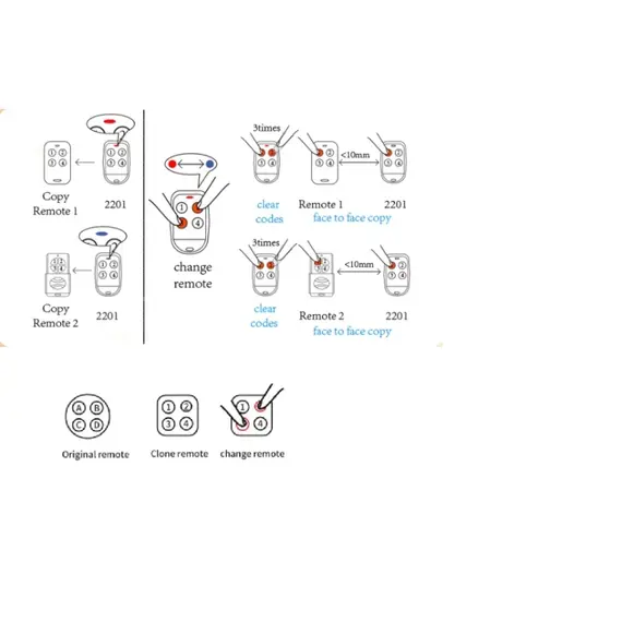 TIGERMAT 4 gombos tanítható, fix kódos, ugrókódos digit-kijelzős távirányító, frekvencia: 315- 433Mhz
