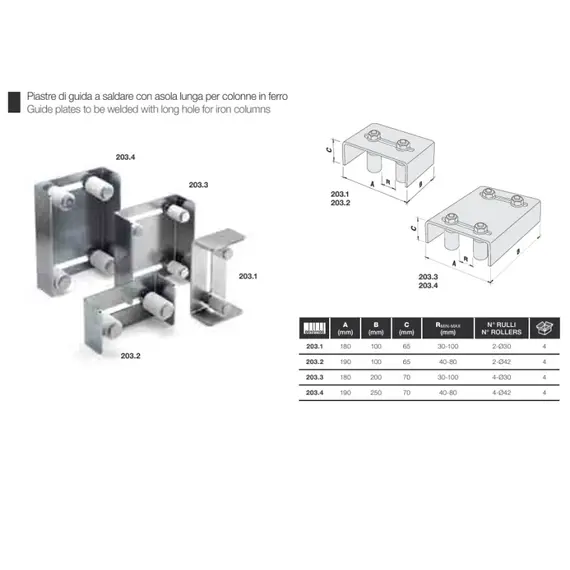 HI-MOTION Görgős felső kapuvezető, 1 pár görgő