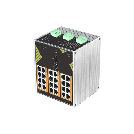 GENATA Ipari 24 portos, teljes Gigabites, nem menedzselt PoE kapcsoló