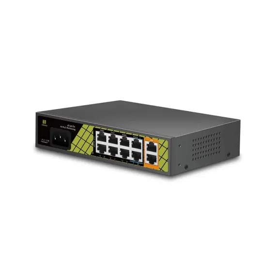 GENATA 8FE(PoE)+2GE(UP-LINK) POE SWITCH !!5,6Gbps!! !!2DB60WATTOS PORT!!