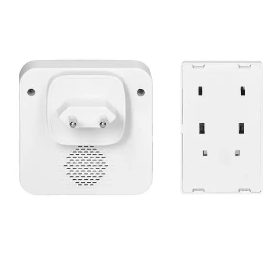 ORNO Vezeték nélküli csengő, akkumulátor nélkül gombbal, fehér, vevő táp: 230V, 36 féle csengő hang, 200 m