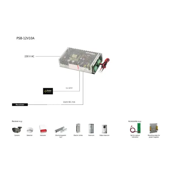 PULSAR Tápegység, kapcsolóüzemű  akkumulátortöltővel