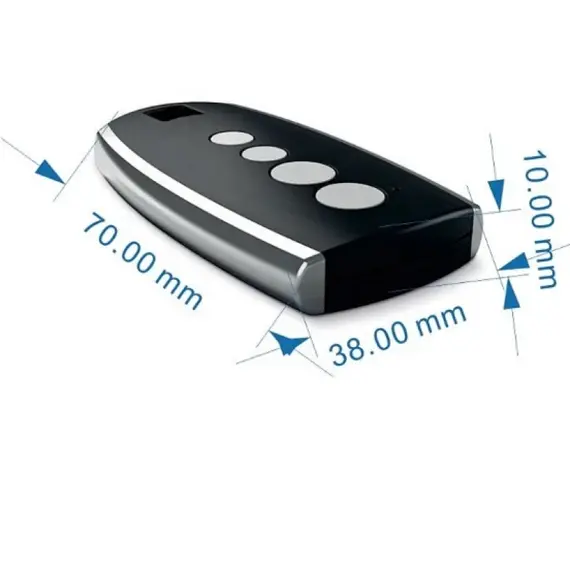 TIGERMAT távirányító 433Mhz ugrókódos 4 csatornás, fekete 