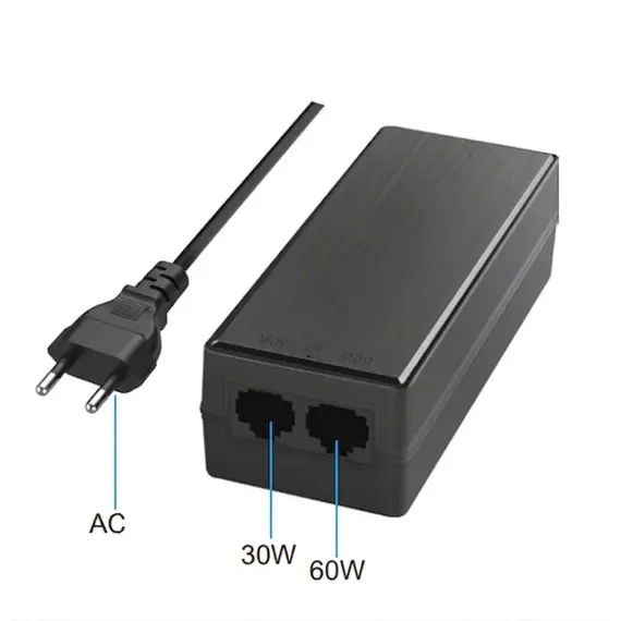 GENATA GNT-53011 dupla portos Gigabit PoE injektor PoE kimeneti teljesítmény: DC 52 V/max. 60 watt