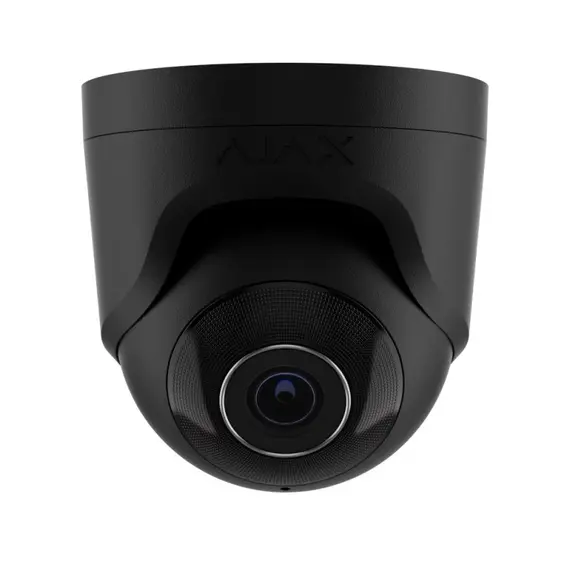 AJAX SYSTEMS Ajax IP dome kamera, 5 MP, 4 mm, 2880 x 1620 PX, WDR, @ 25 fps (3K UHD) (8EU) ASP, fekete