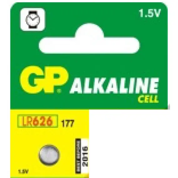 GP 177A / AG4 / L626 Alkáli Gombelem – 1.5V, 12mAh, 6.8x2.6mm