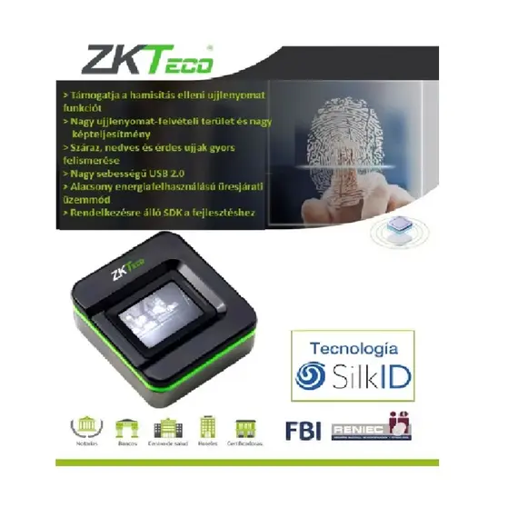 ZKTeco USB 2.0 ujjlenyomat-olvasó, asztali használatra tervezve
