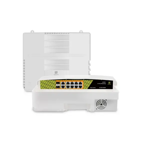 GENATA 8GE-2GE+2FE(UPLINK)+2SFP KÜLTÉRI DOBOZOLT VÍZÁLLÓ Gigabit Managed PoE Switch