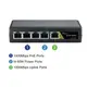 GENATA GNT-69P51G6 PoE switch Extender, beltéri, 4 darab 10/100/1000 Mbps PoE port, ebből 1 nagy teljesítményű (60 W) 1 darab 10/100/1000 Mbps uplink port